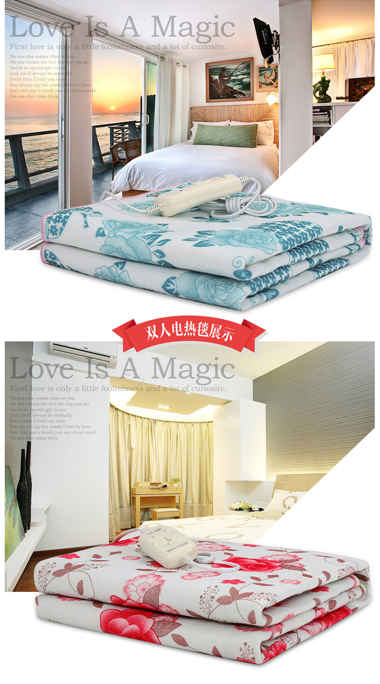Clivia chăn điện đơn điều khiển kép không thấm nước nhiệt 2 m 1 m 8 dày 1,5 tăng ba nhíp điện giá chăn điện